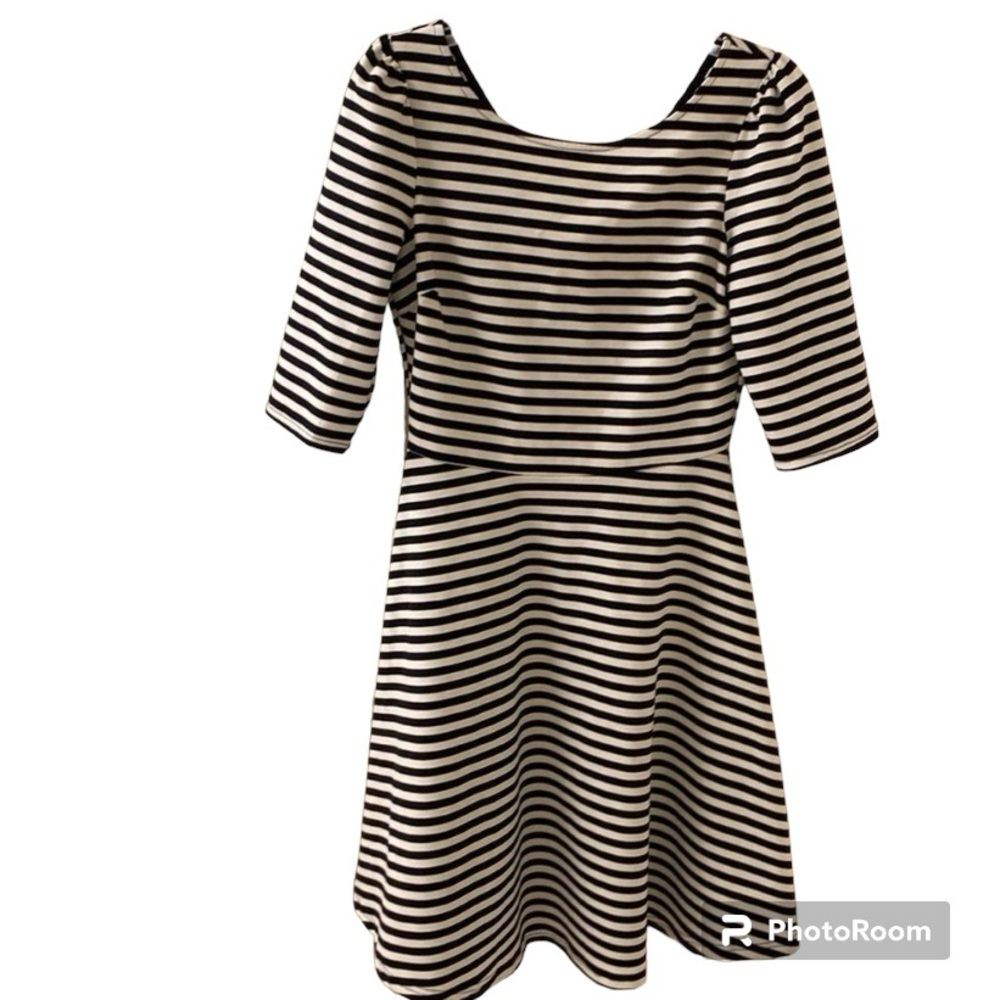 Black and white stripe picket dress size Small.